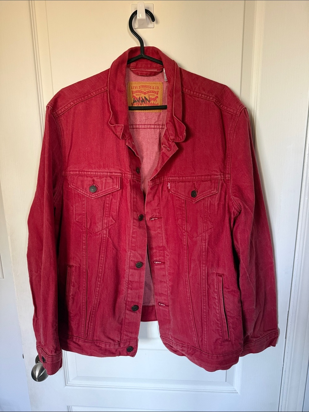 Levi's Men's Vibrant Red Denim Jacket